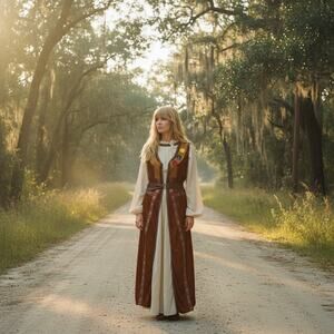 Forrest Gump Jenny Curran Costume Adult Medium Hippie Dress-Vest-Belt-NWT-70s